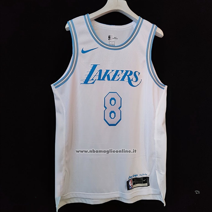 Maglia Los Angeles Lakers Kobe Bryant #8 Citta Autentico 2020-21 Bianco